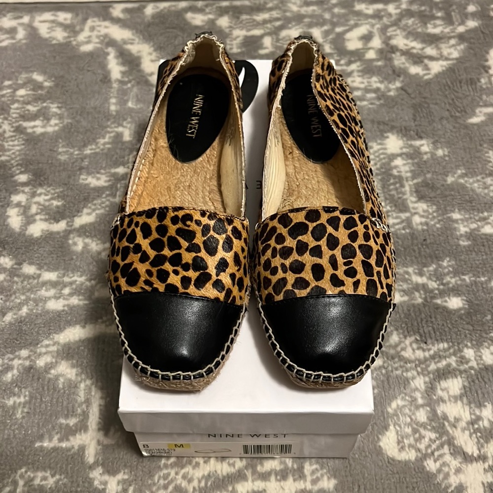 Nine West espadrilles leopard with black toe